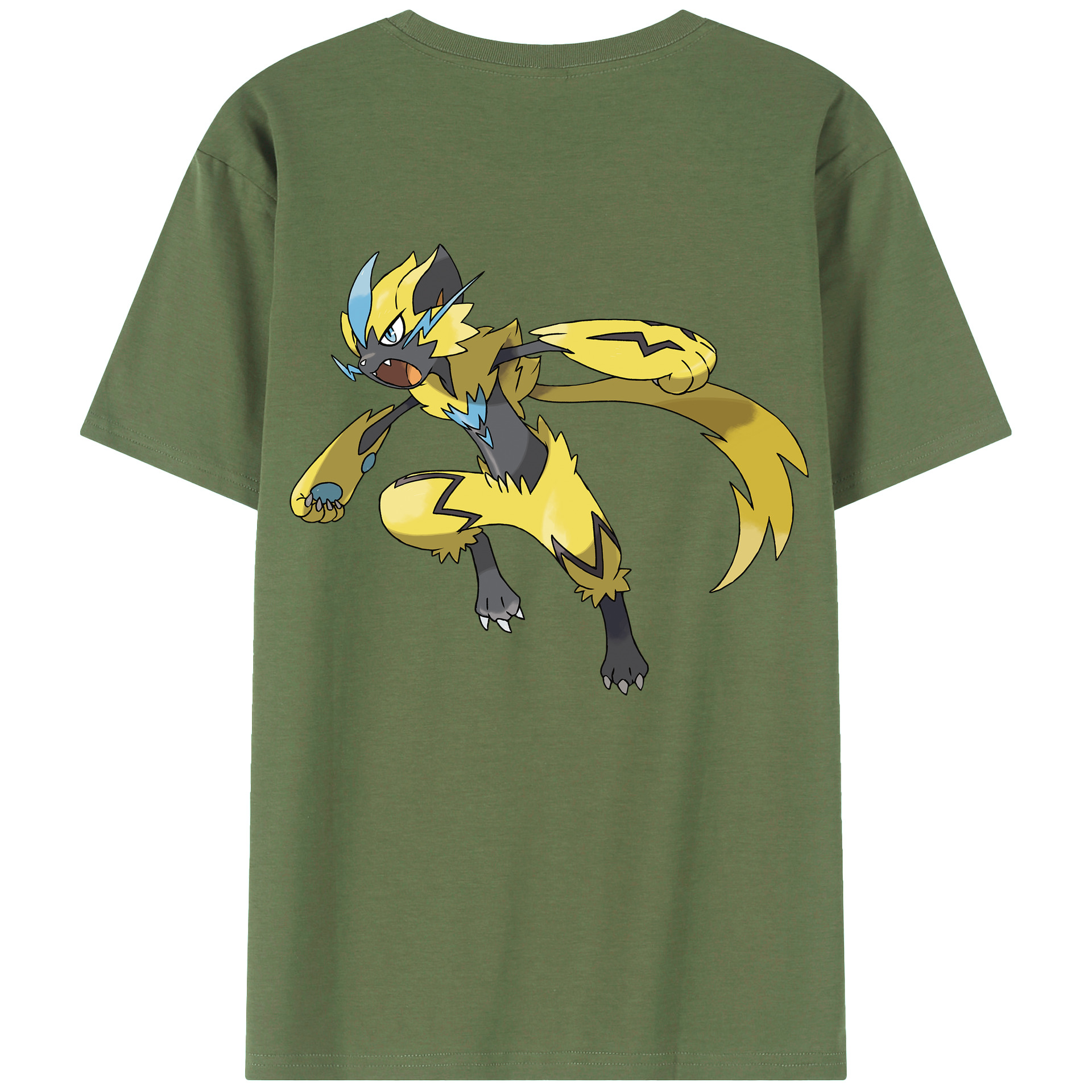 （画像用） ポケットモンスター Pokémon 綿100％ メンズ半袖Tシャツ（バックプリント） 通気性